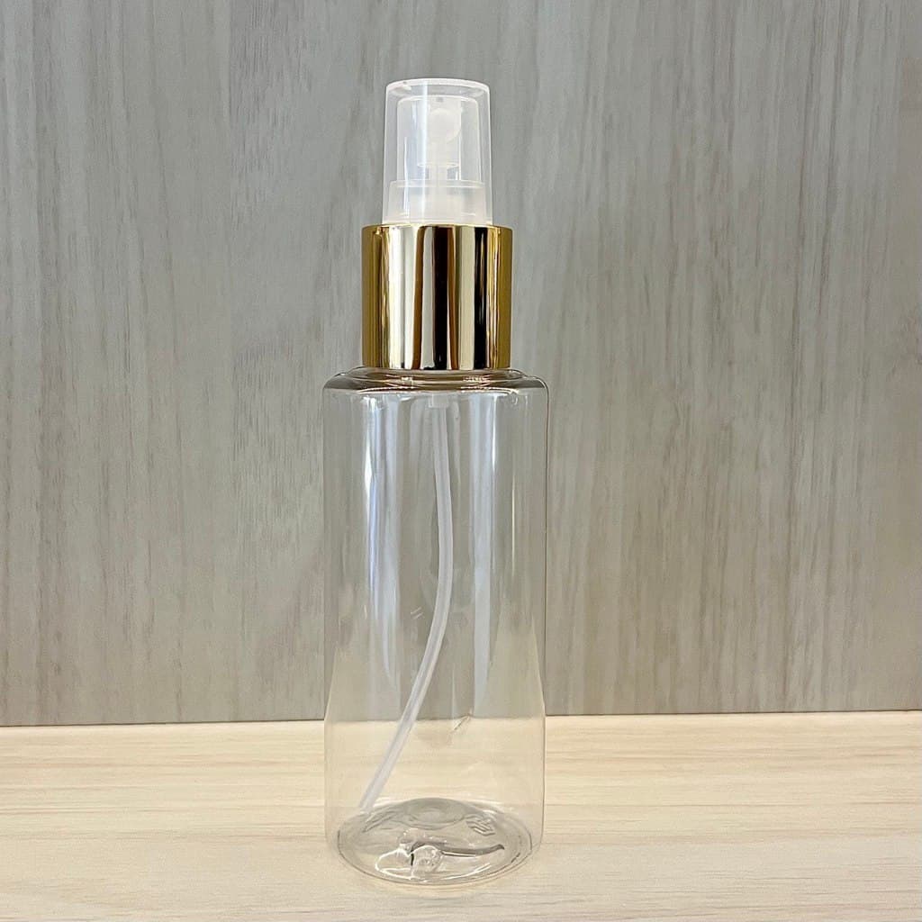 Kit 02 Unidades Frasco Pet Cilíndrico Válvula Spray Luxo 120mL Transparente