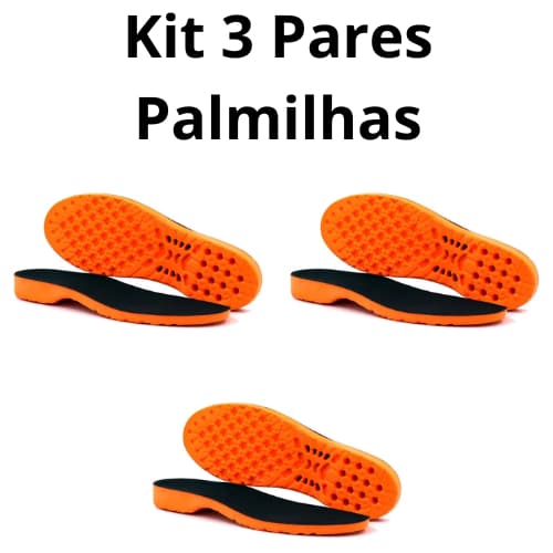 Kit 3 Palmilha de Gel para Coturno Bota Ortopédica de em Gel Anatômica Anti Impacto Confortável