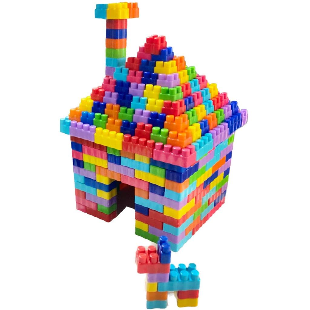 kit com 100 blocos para encaixa com peças super coloridas + rodinhas