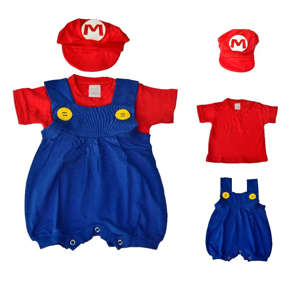 Fantasia Mário Bros bebê, Festa Mesversário, enxoval do Bebe