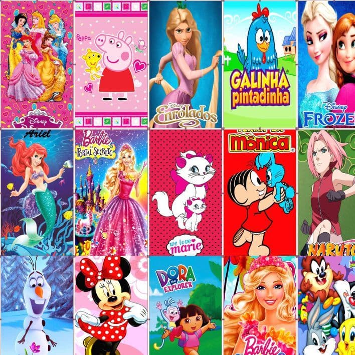 Toalha de Banho e Praia Piscina Estampada Princesas Heróis Personagens Desenho Animado 100% Absorção