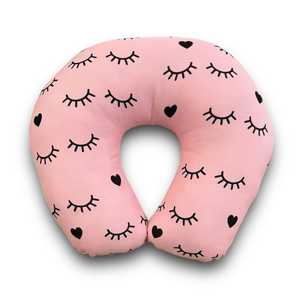 Almofada pescoço- travesseiro pescoço - Cilios com  coração