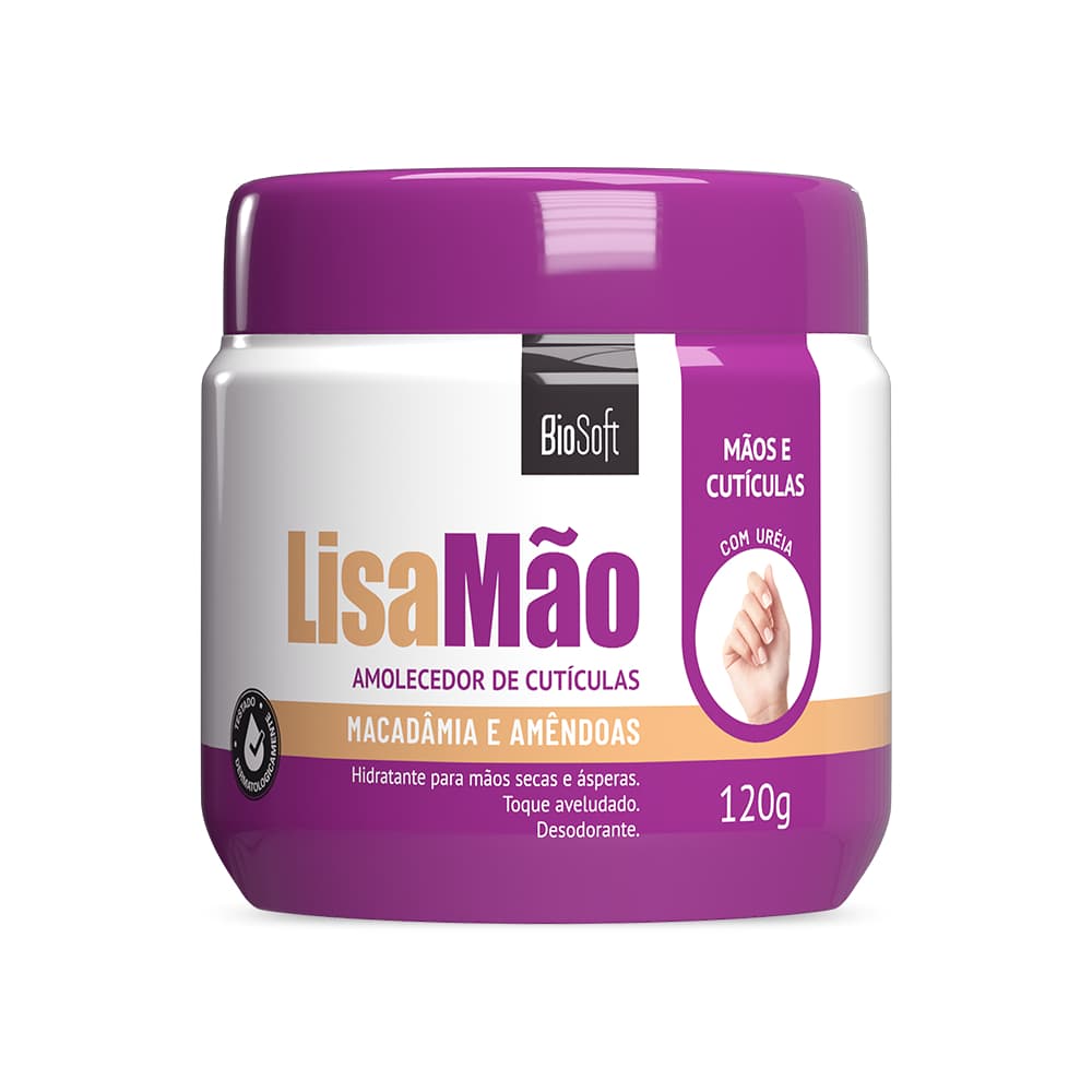 Creme Lisa Mão Amêndoas e Macadâmia Biosoft 120g