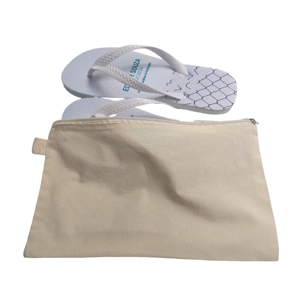 1 Necessarie chinelo algodão cru 19x31cm ecológico