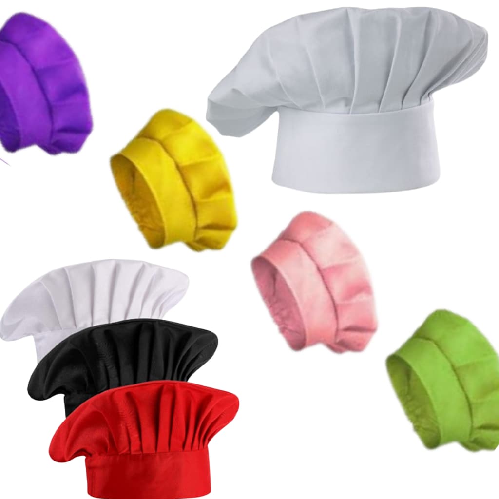 Chapéu mini chef infantil criança 3 a 6 anos,em tecido luxo,escola,gourmet,cozinha,arte,unifome,farda,escola