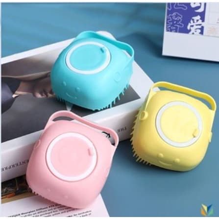 Esponja De Silicone Para Banho Com Dispense Shampoo Sabonete Escova Pets - Crianças - Adultos