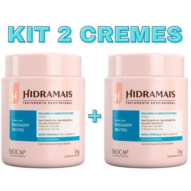 Kit 2 Cremes Para Massagem Neutro Hidramais 1 Kg - ORIGINAL