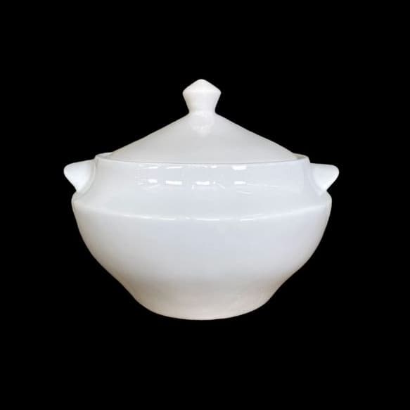 Sopeira Porcelana Branca Redonda Com Tampa 2700 Ml