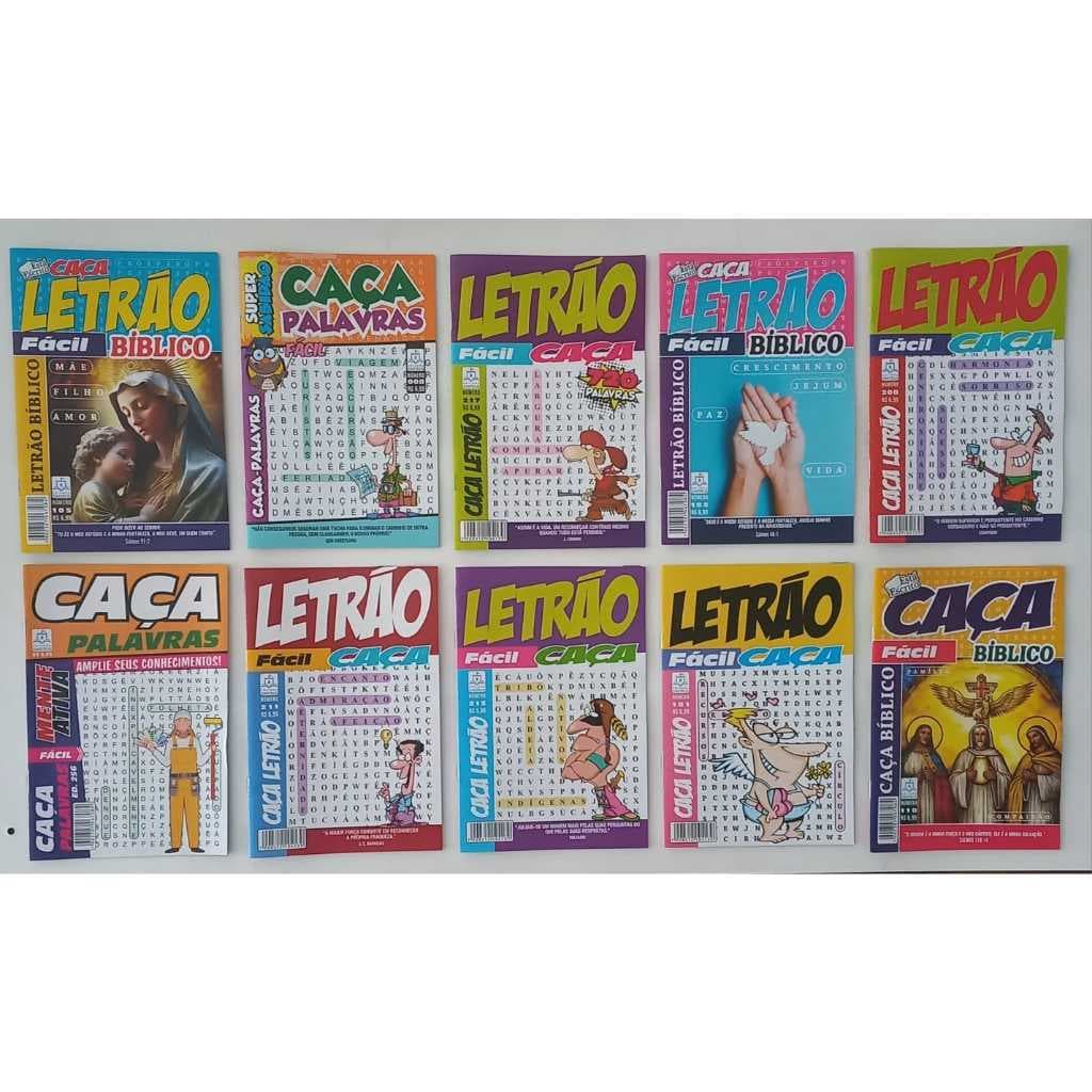 Kit 10 Caça Palavras Só Fácil Passatempo Caça Palavras Só Nível Fácil sem Repetição