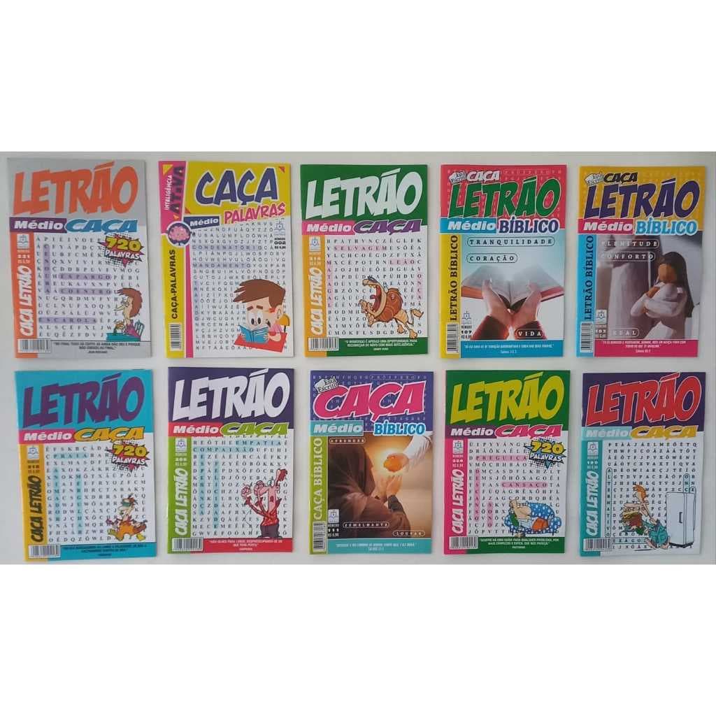 Kit 10 Caça Palavras Só Nível MÉDIO 10 Passatempo Caça Palavras Só NÍVEL Médio sem Repetição