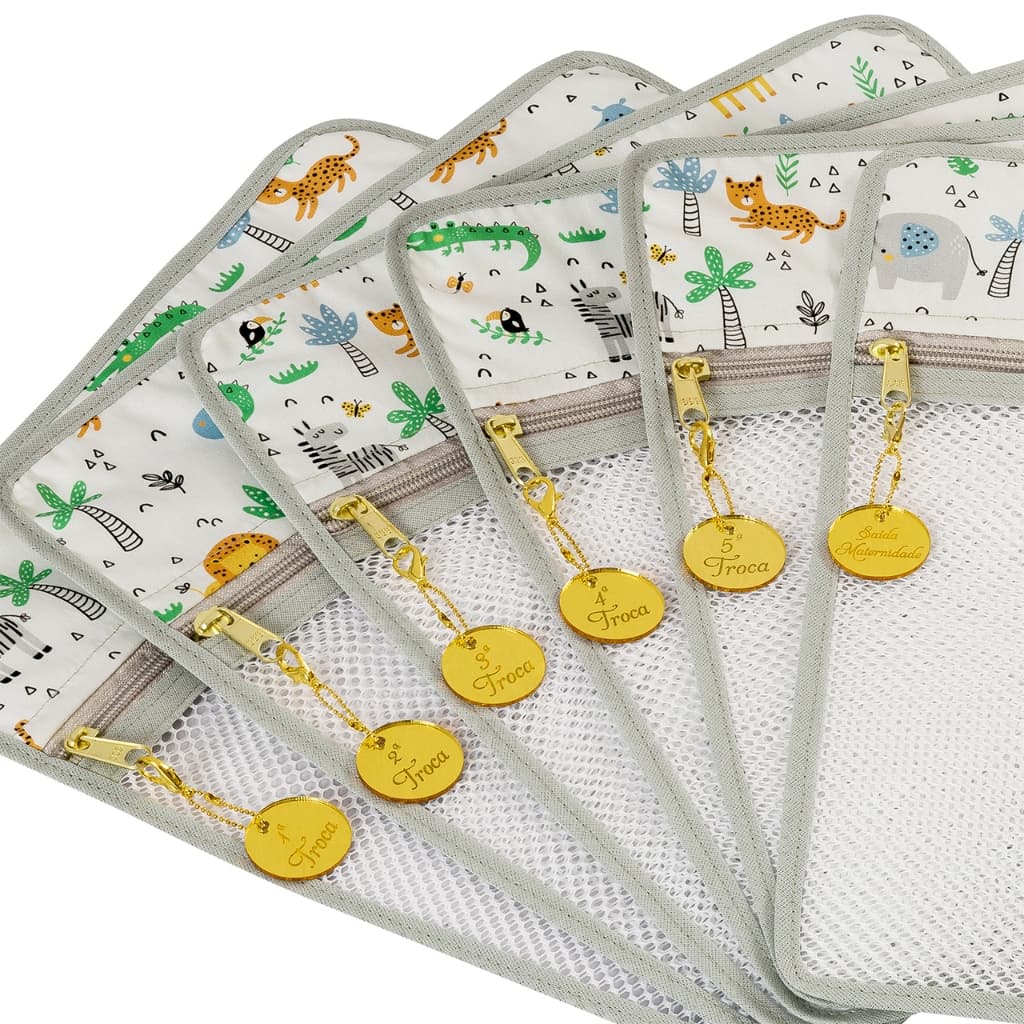 Saquinho Maternidade Organizador Bolsa Maternidade Com Pingente Indicando as Trocas na Maternidade