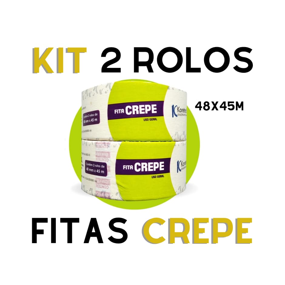 Kit 2x Fita Crepe Larga 48mmx 45m Koretch