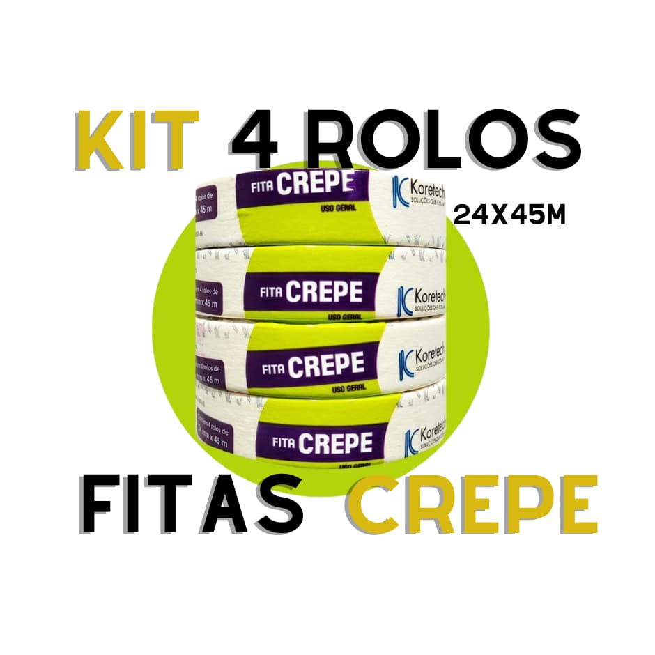 Kit 4x Fita Crepe 24mmx 45m Koretch