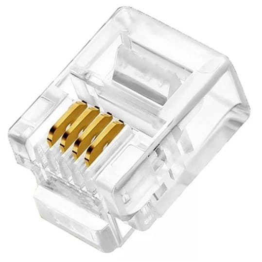 Plug Conector Rj-11 6 X 4 Vias Telefone Kit 50-peças