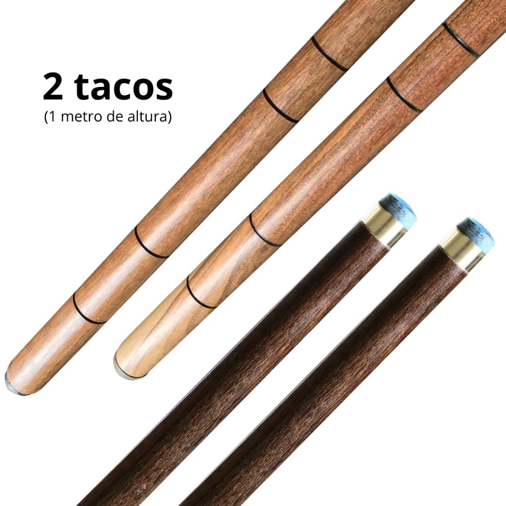 2 Tacos sinuca bilhar 1 metro com sola de couro profissional