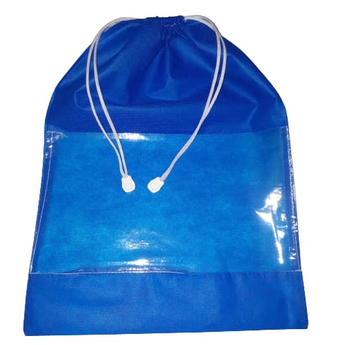 6 Sacos Para Sapatos De Tnt Com Visor Cor Azul Royal