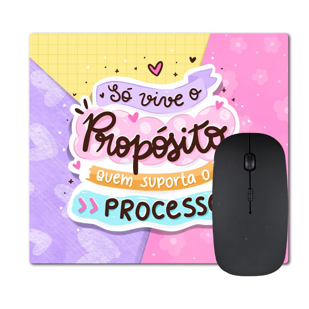 Mouse Pad Só Vive o Propósito Frase Motivação Gospel Geek Retangular