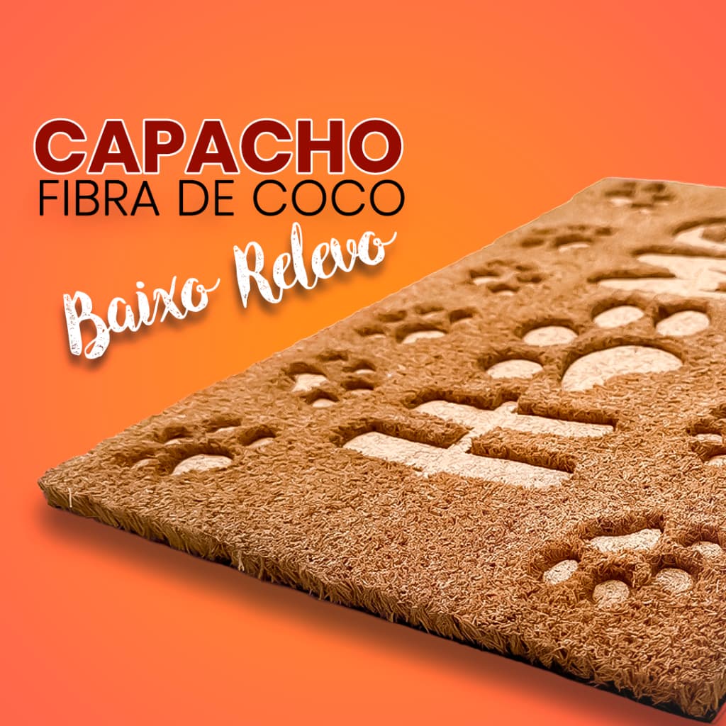 Capacho Fibra De Coco 60x33 Meia Lua ou Retangular Com Antiderrapante