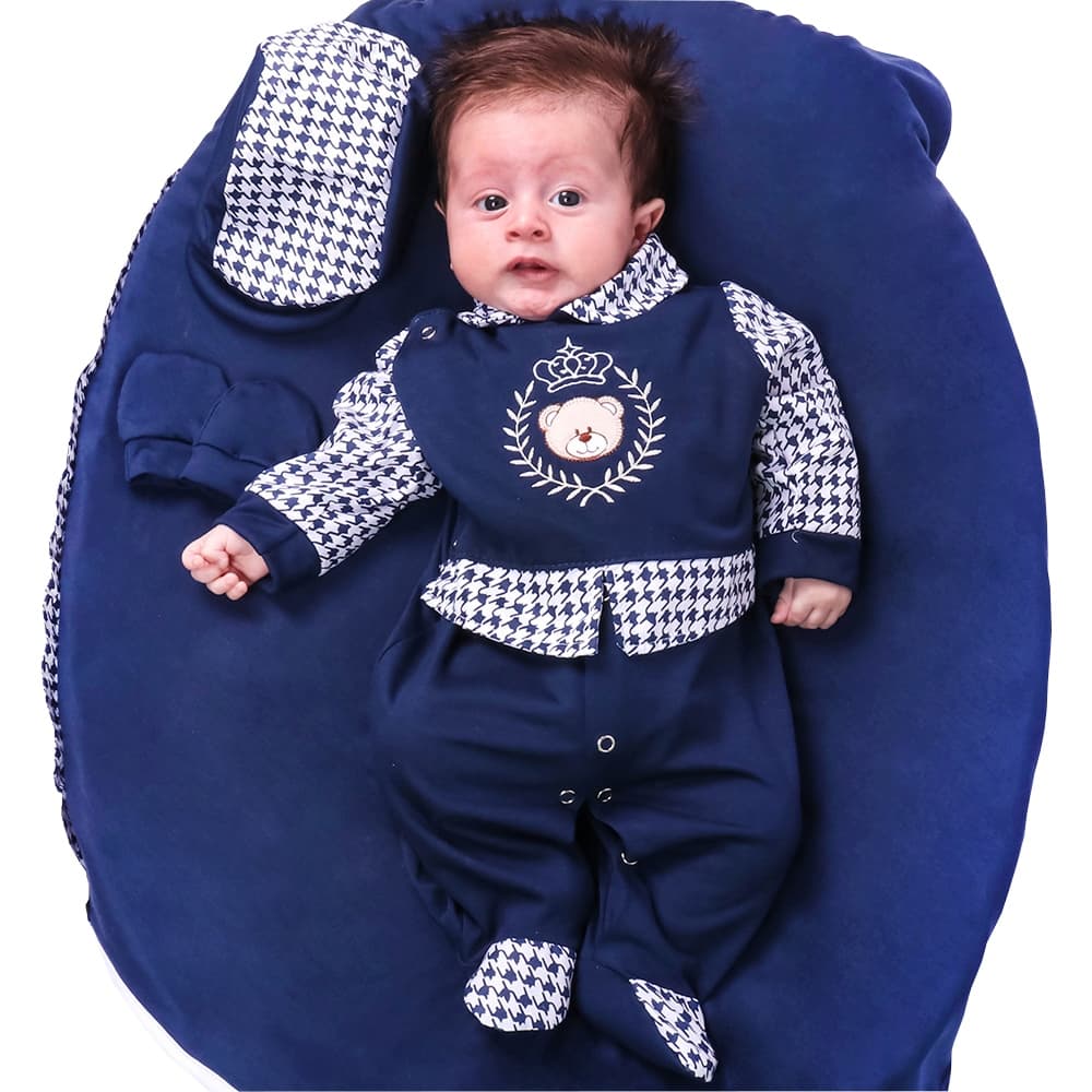 Saída de Maternidade Ursinho Baby Bordado 04 Peças