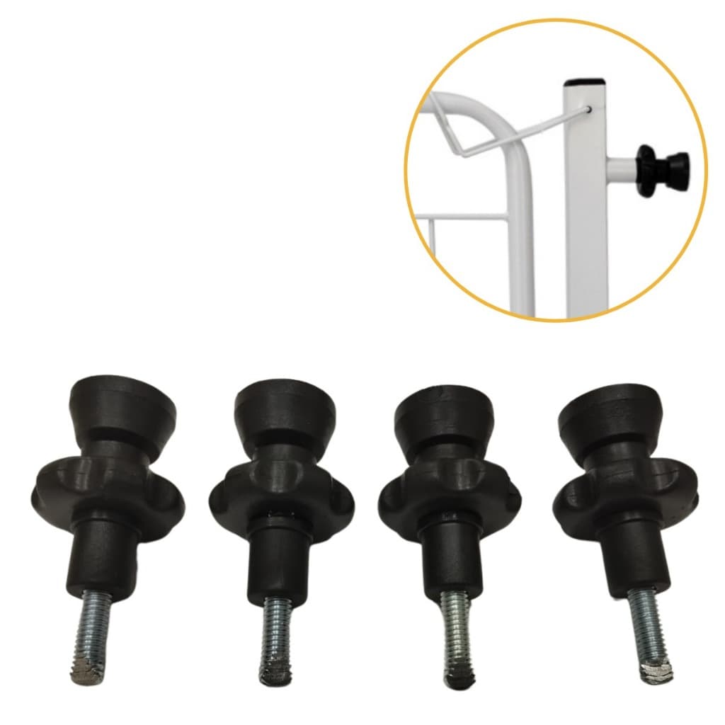 Kit 4 Manípulos Para Grade De Proteção Parafuso Portão Pet Cachorro Animais Crianças
