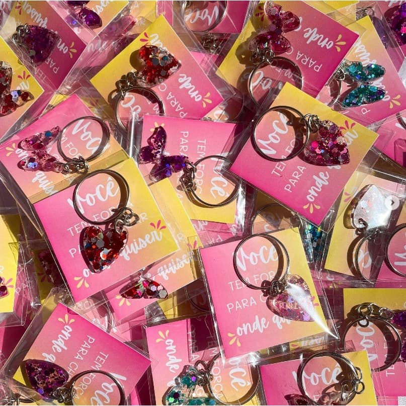 Mimo para cliente kit com 10-20-40 chaveiros personalizado | Lembrancinha Cliente feito de resina