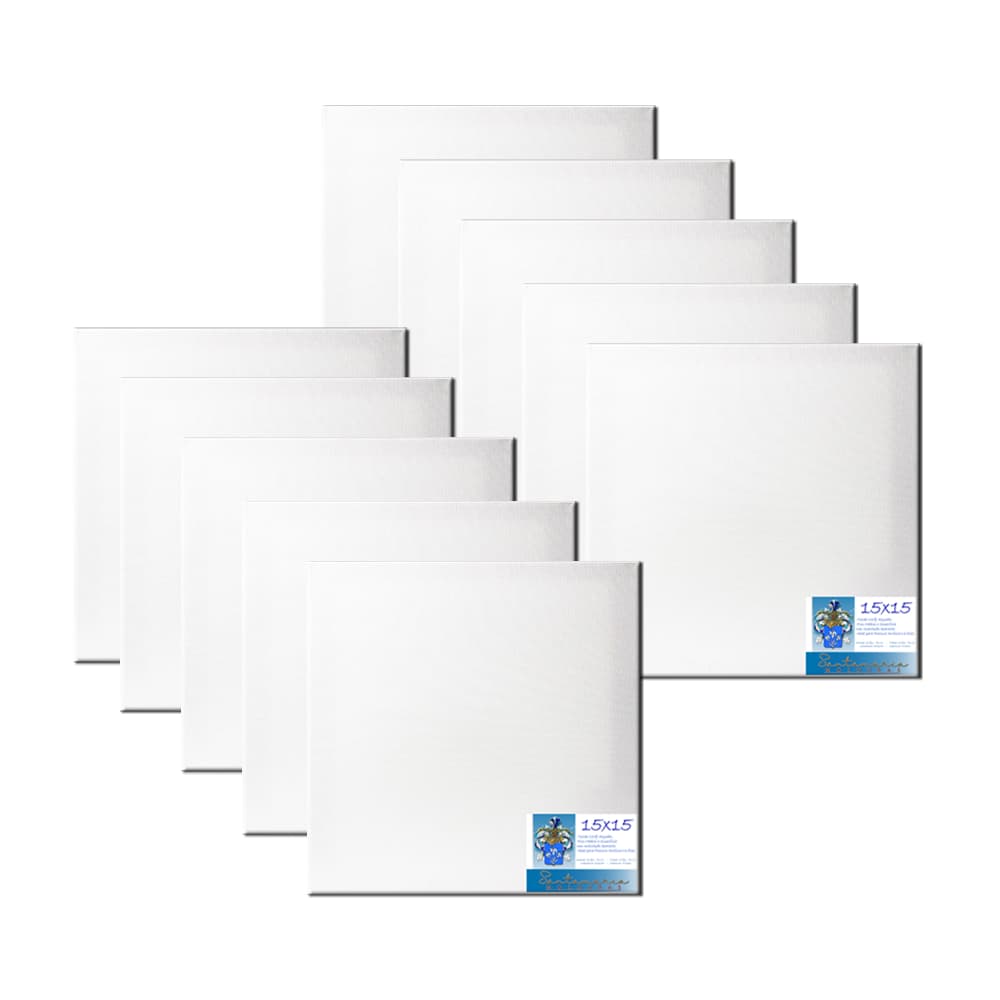 Kit 10 Telas 15x15 Para Pintura Pronta Para Uso 100% Algodão