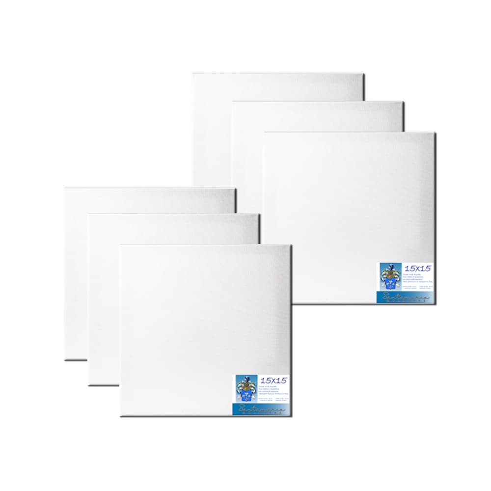 Kit 6 Telas 15x15 Para Pintura Prontas Para Uso 100% Algodão