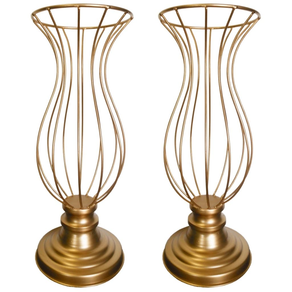 kit de vasos aramados de 60cm dourados