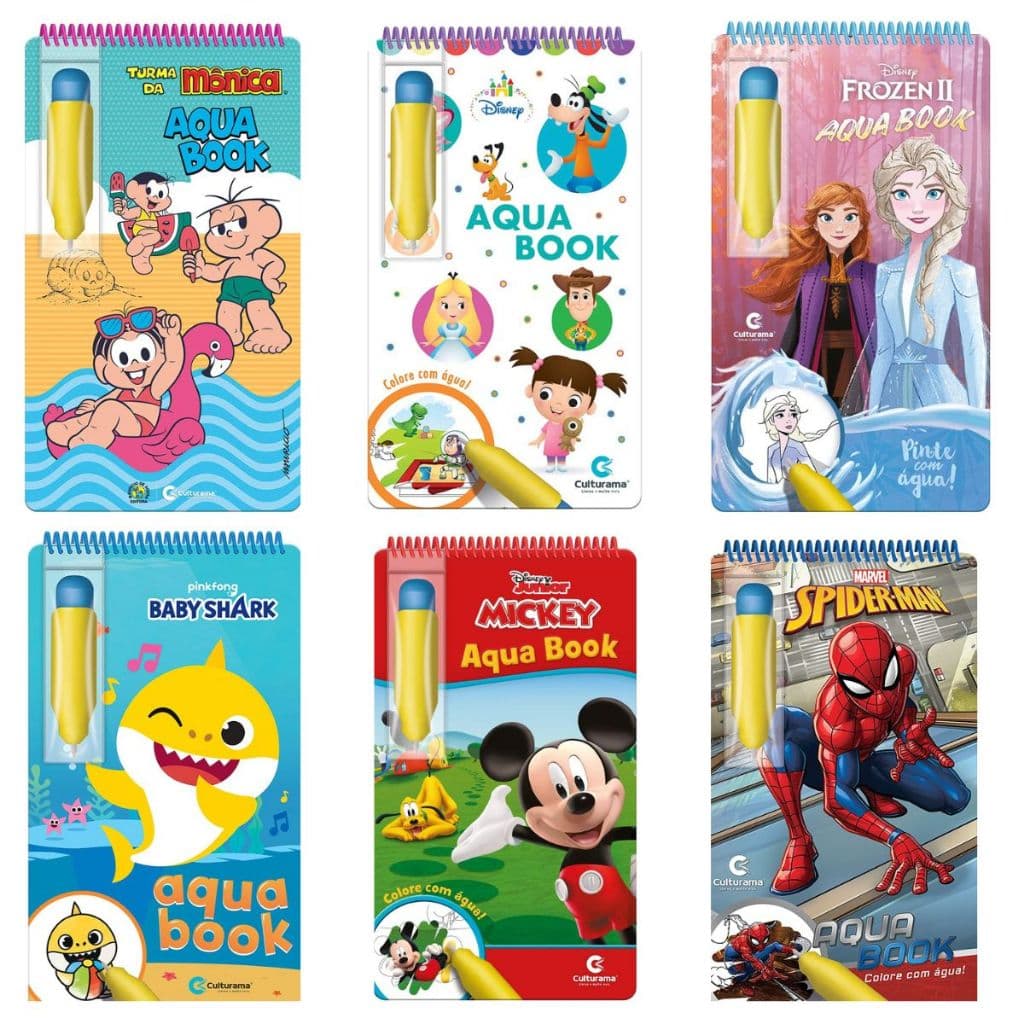 Livros Aquabook | Água Book - Colorir com Água