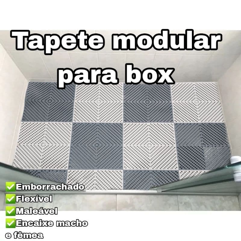 kit 12 tapete modular 30x30 superfície antiderrapante para Box banheiro chuveiro vestiário
