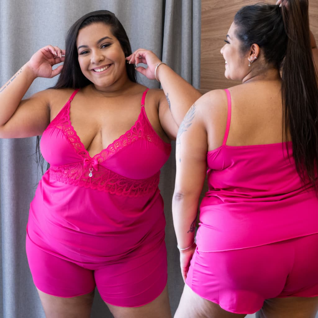 Baby Doll Plus Size 50 52 54 56 Roupa de Dormir Pijama com Renda Confortável Tamanho Grande Especial BELIT Modas 2025