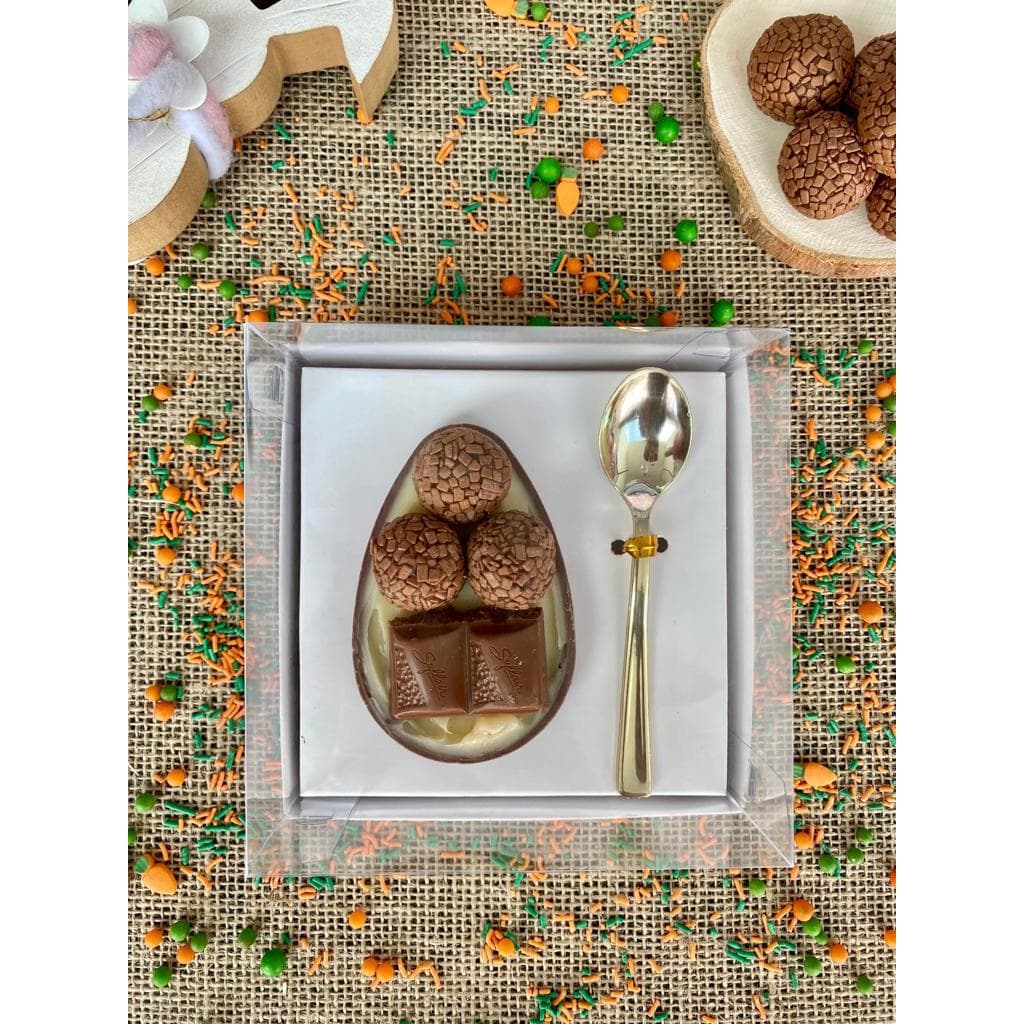 Caixa Ovo de Colher 100gr/150gr Branca/Kraft