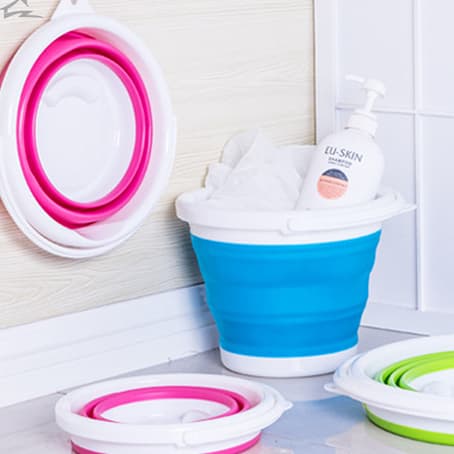 Balde Retrátil Silicone 3L 5L 10L Multiuso Portátil Limpeza Pronto Entrega BR