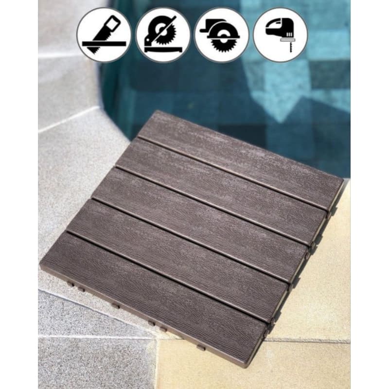 Kit 10 Deck modular plástico textura antiderrapante jardim sacada varanda vestiário canil gatil