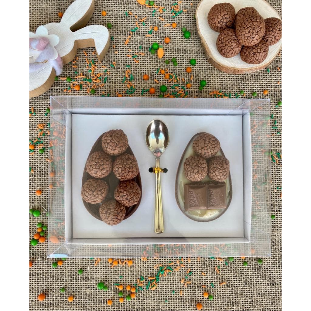 Caixa Ovo de Colher 2 Ovos 100gr/150gr Branca/Kraft