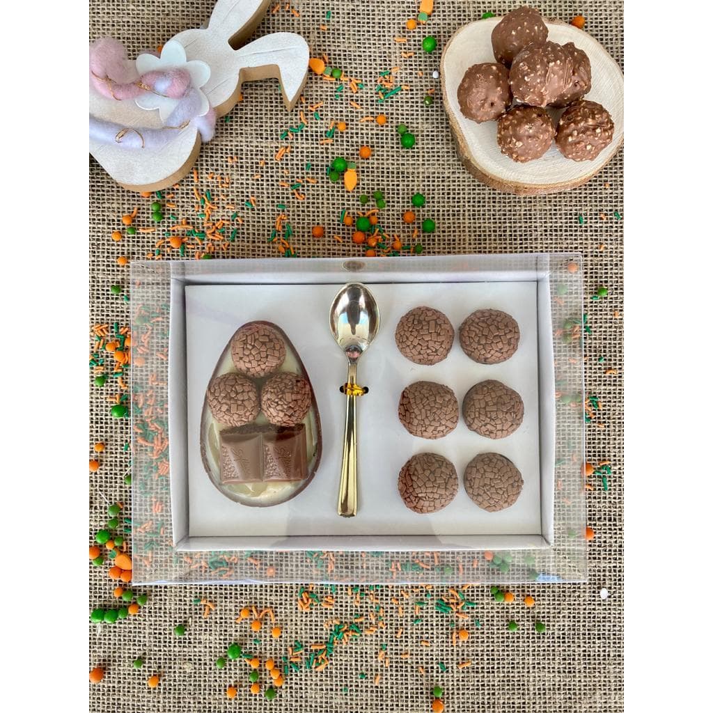Caixa Ovo de Colher 100gr/150gr Com 6 Brigadeiros