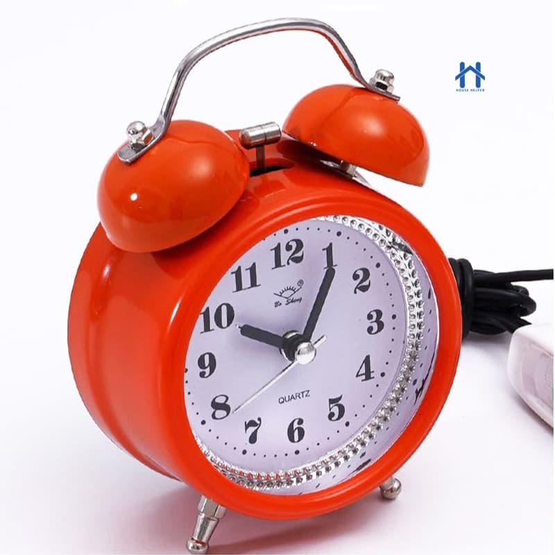 Relogio De Mesa Despertador Retro Vintage Metal Com Luz noturna