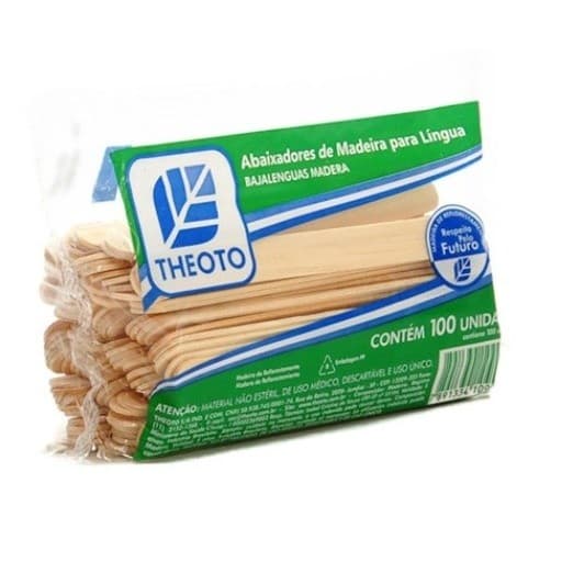 Abaixador de Lingua Espátula de Depilação Palito de Madeira Theoto