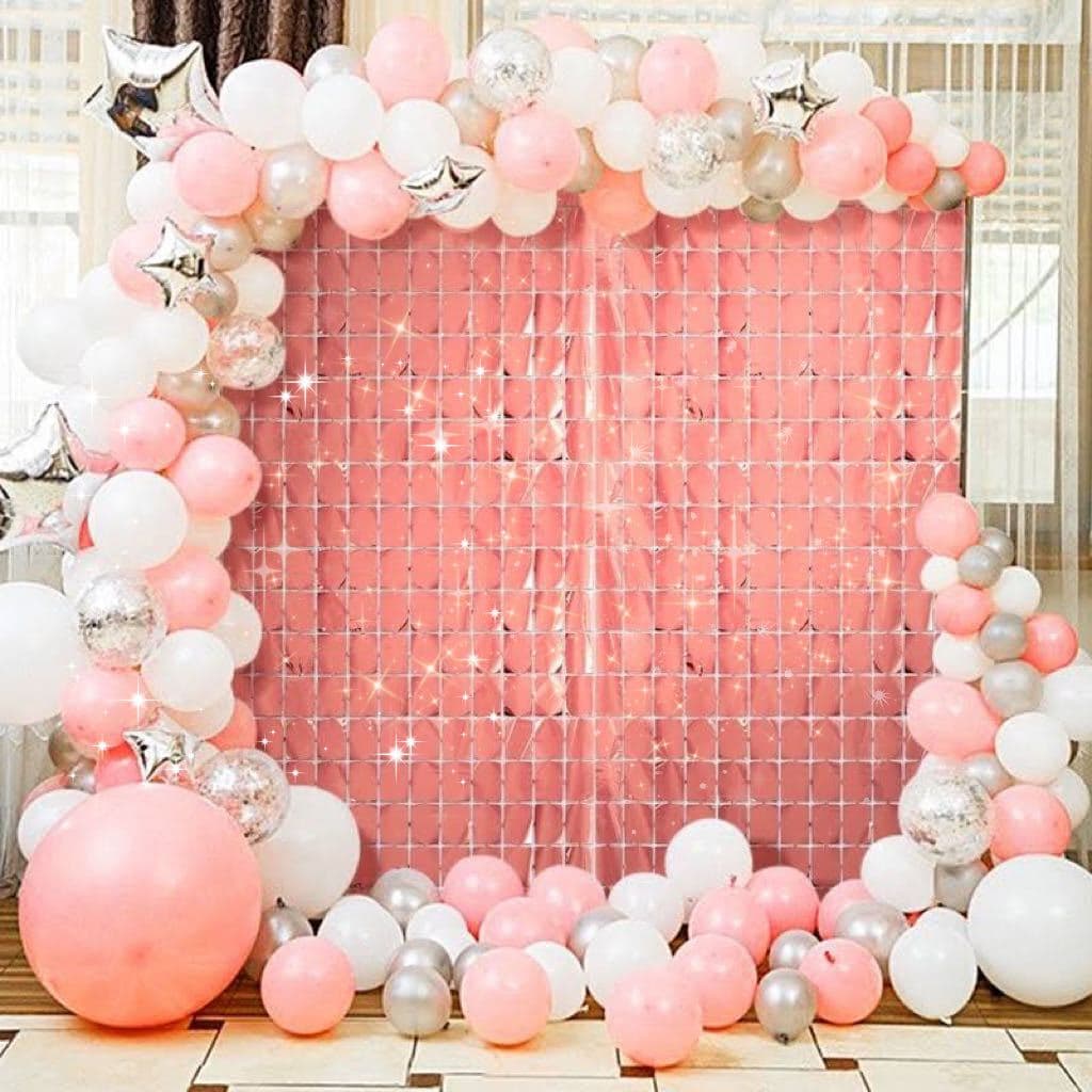 Kit 3 Cortina Metalizada Quadrada Holografica Painel Festa