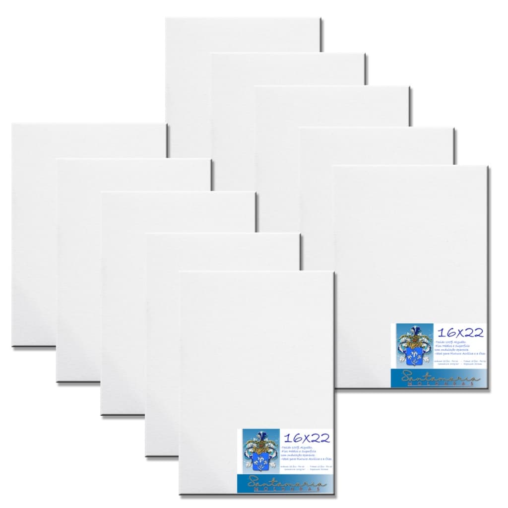 Kit 10 Telas De Pintura 16x22 Prontas Para Uso 100% Algodão