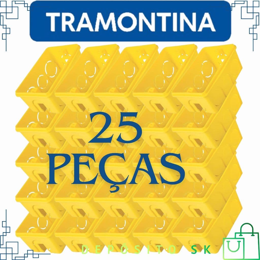 Kit 25 Caixinha de Luz Amarela 4x2 - Caixinha Amarela - Várias Opções de Compra - Tramontina