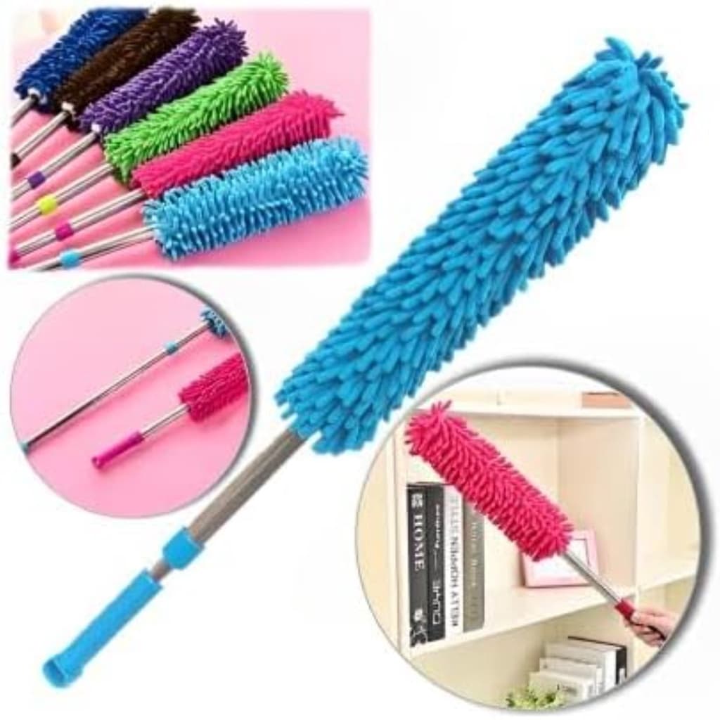 Espanadores Chenille Microfibra Retrátil Articulado Limpeza Domestica Automotiva Telescópico