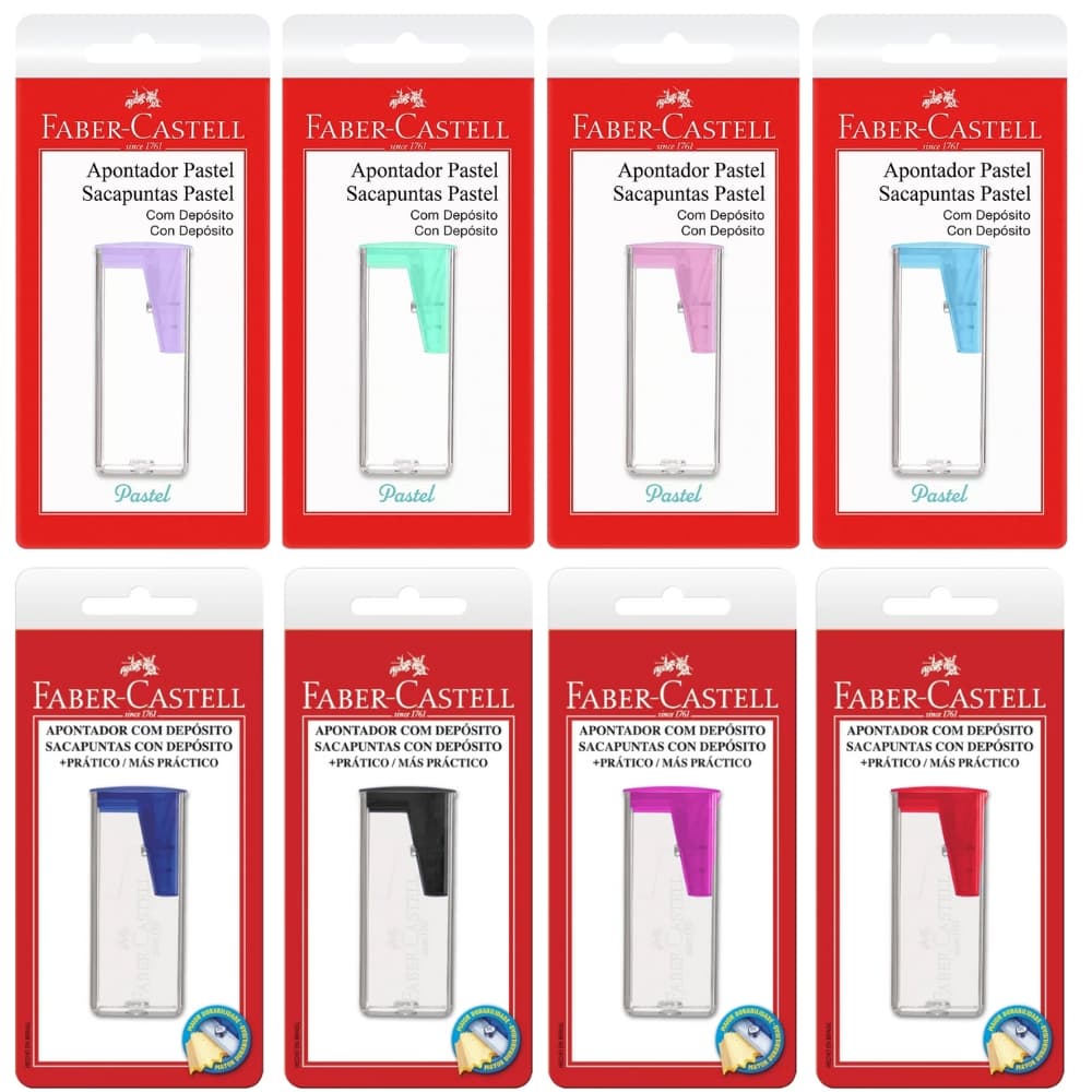 Apontador com Depósito Faber Castell - ( ESCOLHA A COR )