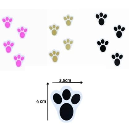 Etiquetas adesivas patinha de coelho da páscoa