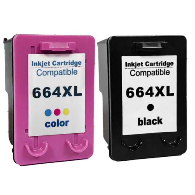 Kit 2 Cartuchos 664 XL com 1 Preto 18 ml e 1 Colorido 12ml Compatíveis