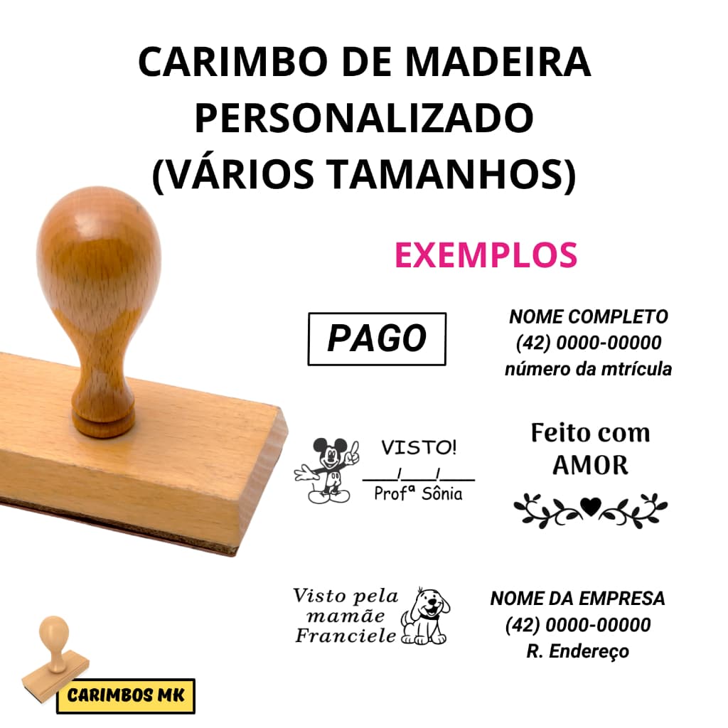 CARIMBO DE MADEIRA PERSONALIZADO