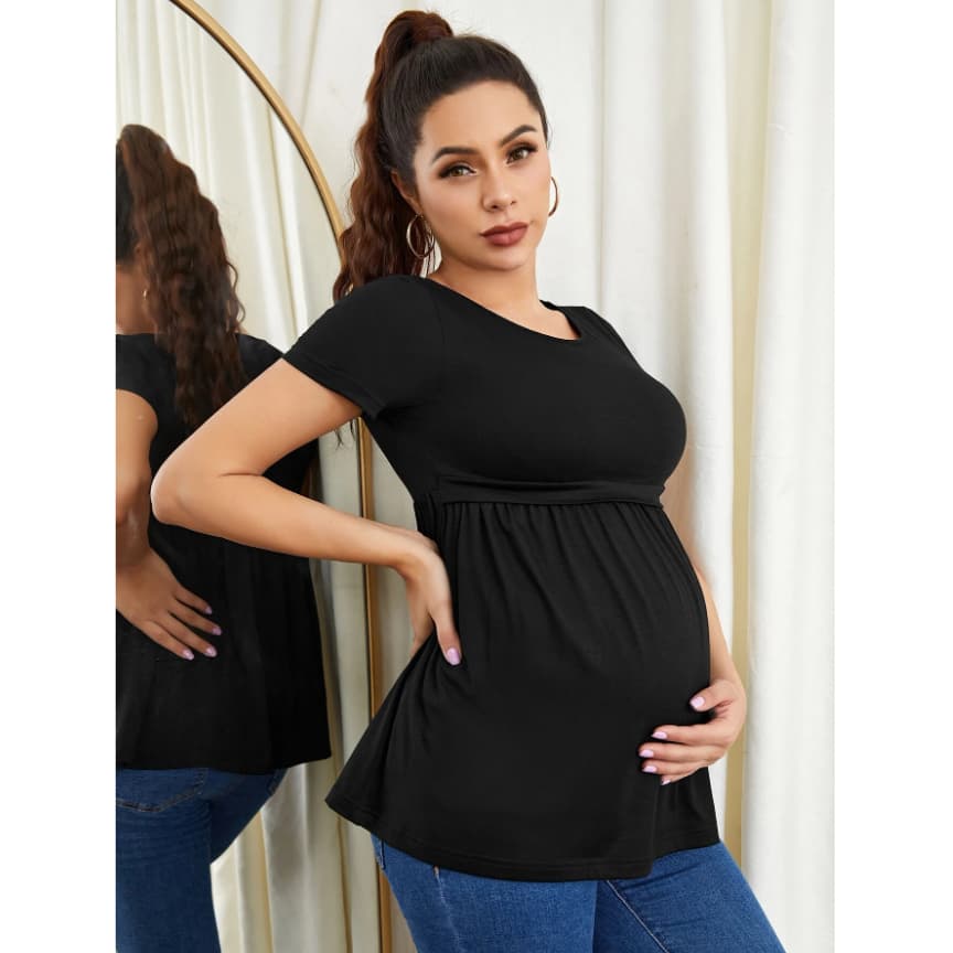 Bata Amamentação Drapeada para Gestantes