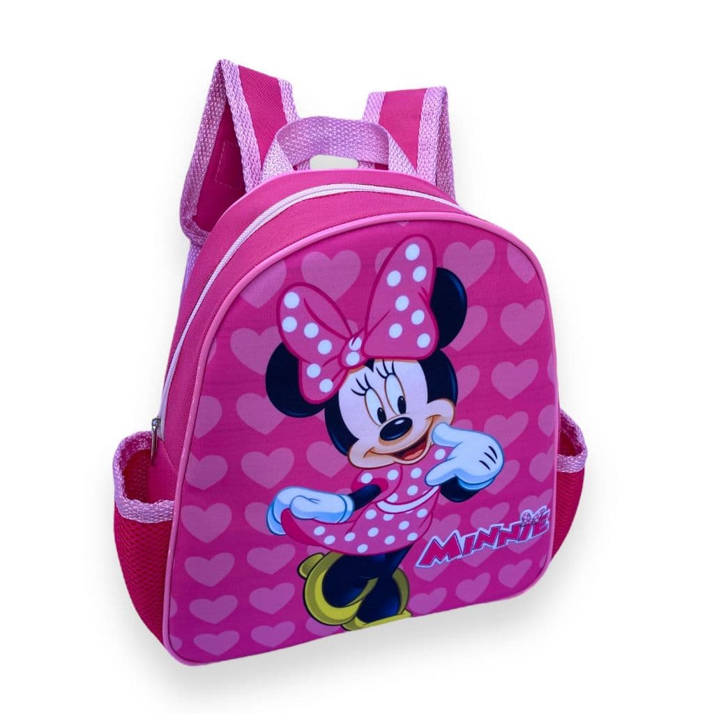 Mochila Infantil Minnie Mickey Mouse Menina Feminina Bolsa Creche e Passeio Desenho Personagens Filme Resistente Criança