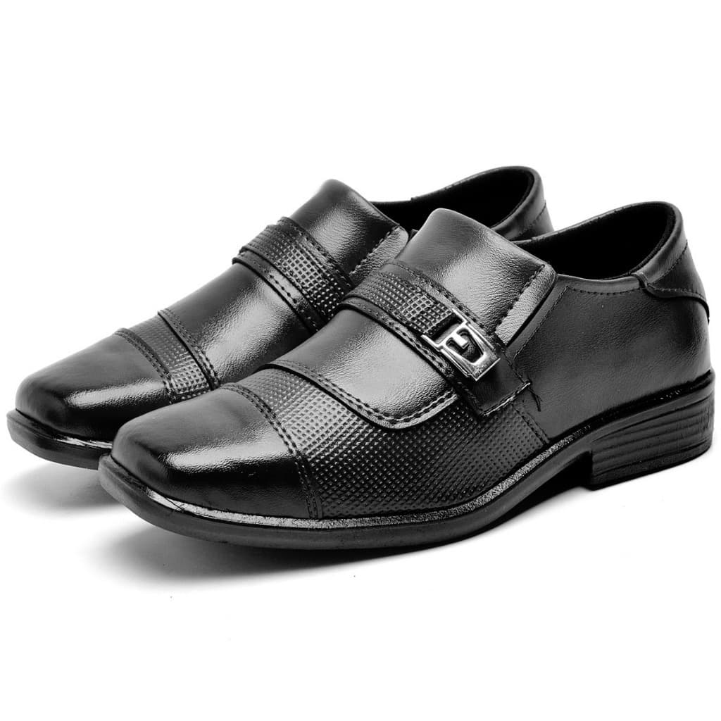 Sapato Social Infantil Masculino em Preto com Fivela para os Pequenos mais Exigentes