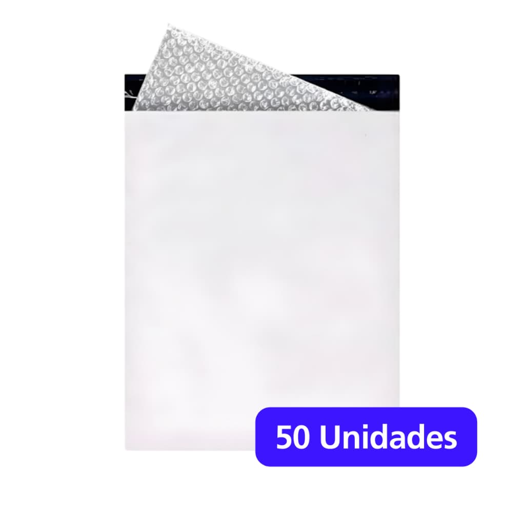 Envelope Segurança Com Bolha 15x19 - 50 Unid - Saco Plástico Para Envio Com Bolha
